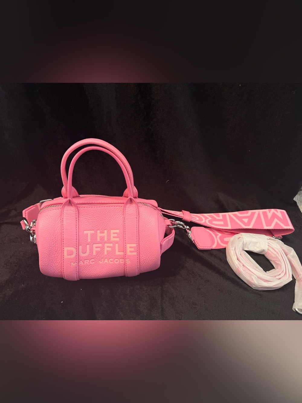 Marc Jacobs Pink The Duffle Mini Satchel with Printed Strap